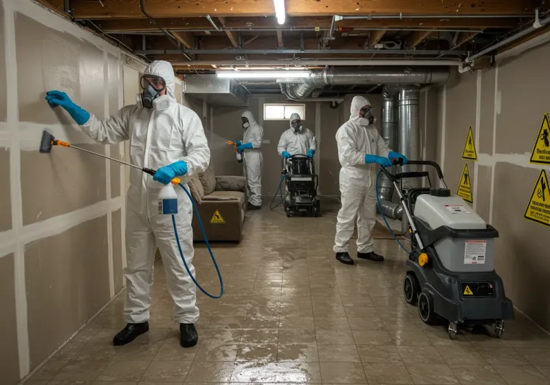 Basement Moisture Removal and Structural Drying process in Richland, WA
